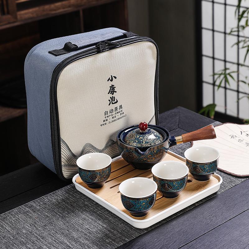 Chinese Kung Fu Tea Set Sand Ceramic Tea Set Travel Kung Fu Tea Set Gift Porcelain Purple Clay Pot Poured Ceramic Tea Set