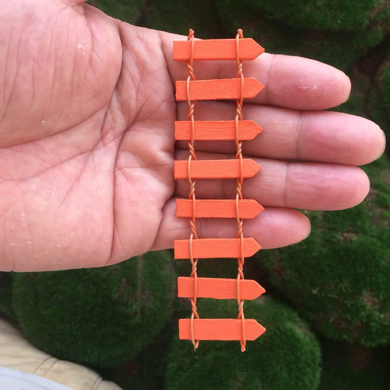 

Набор из восьми мини-суккулентов на деревянном заборе 10x3 cm оранжевый