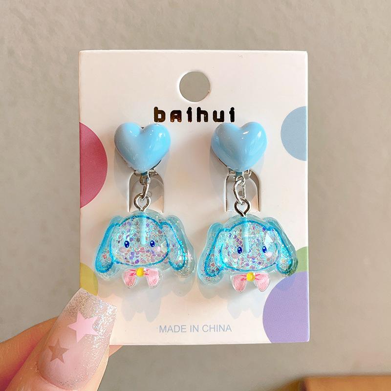 Children'S Ear-Free Ear Clips, Cute Girls' Pain-Free Earrings, Earrings, Cartoon Cartoon Girl Earrings, Jewelry.