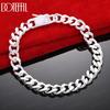 925 Sterling Silver 8mm Side Chain Bracelet Wedding Jewelry