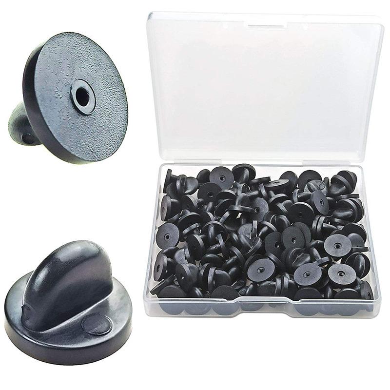 50pcs/100pcs Rubber Brooch Buckle Button Clasp Pin Backs Clutch Care Cap Nail Tie Back Stoppers Squeeze Badge Holder Jewelry Accessories