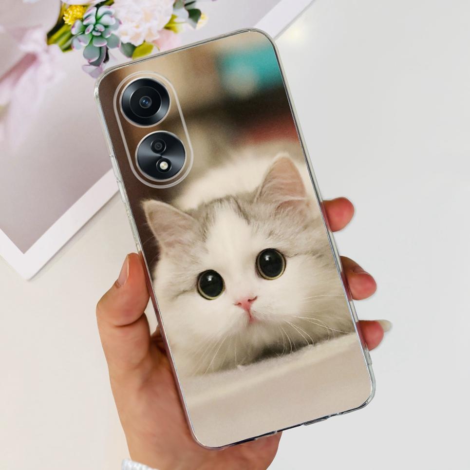 For Cover Oppo A58 4G CPH2577 Case Love Heart Butterfly Cover Shell For Oppo A78 5G 4G CPH2565 Soft Clear TPU Bumper Etui