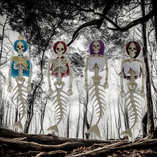 

Хэллоуин Русалка Скелет Висячие Украшения Пластиковые Кости Русалка Кулон Крытый Открытый Сад Дом С Привидениями Фестиваль Партии Орнамент фиолетовый