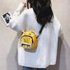 New Cute Cartoon Chicken Canvas Shoulder Bags for Women Mini Crossbody Bag Transparent Window Mobile Phone Bag Lady's Square Bag