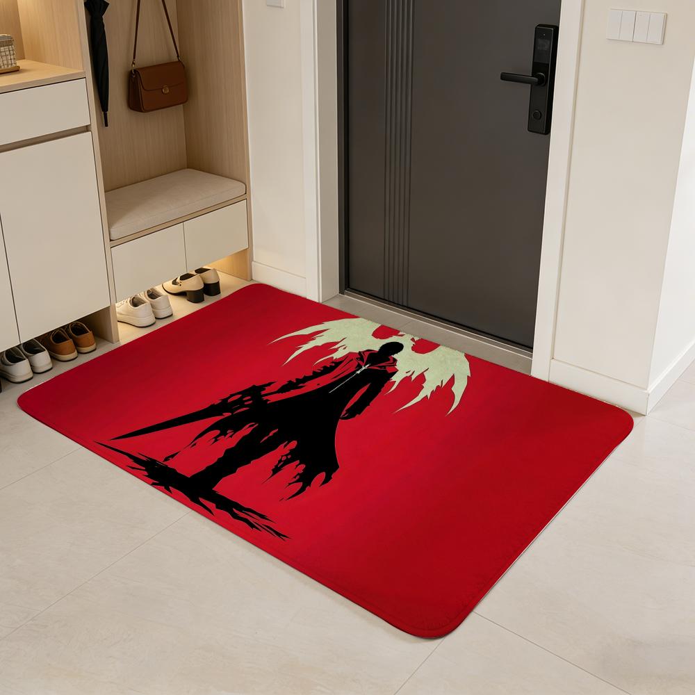 game D-Devil May Cry Floor Mat Flannel Door Mat Non-Slip Absorbent Washable Indoor Home Rug