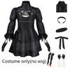Big Size Yorha 2B Cosplay Costume Black Leotard Dress 2B Full Set Halloween Shojou Magical Girl Outfits Wig Gloves Eyemask Socks