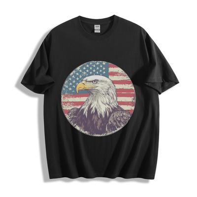 T-shirt Patriotique Aigle Drapeau Américain - Design Aigle et Étoiles Vintage T-shirt Unisexe