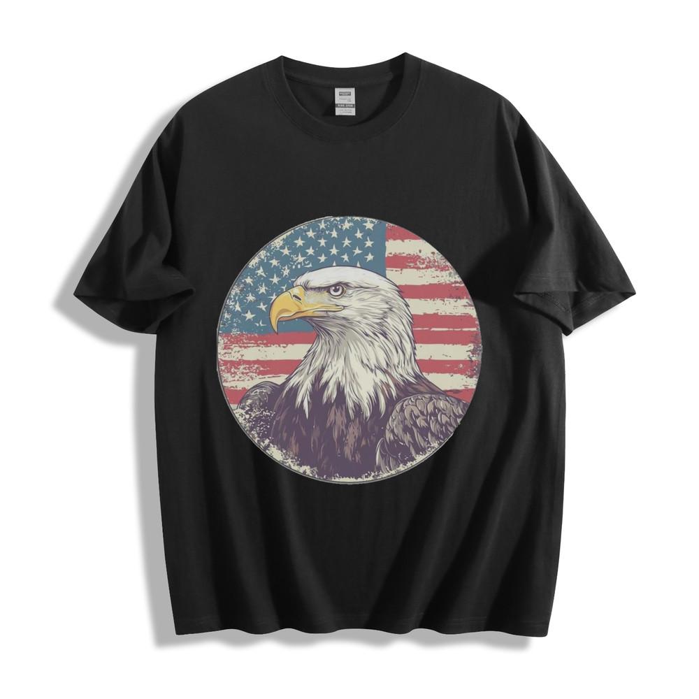 Patriotic Eagle USA Flag T-Shirt - Vintage Eagle and Stars Design Unisex Tee