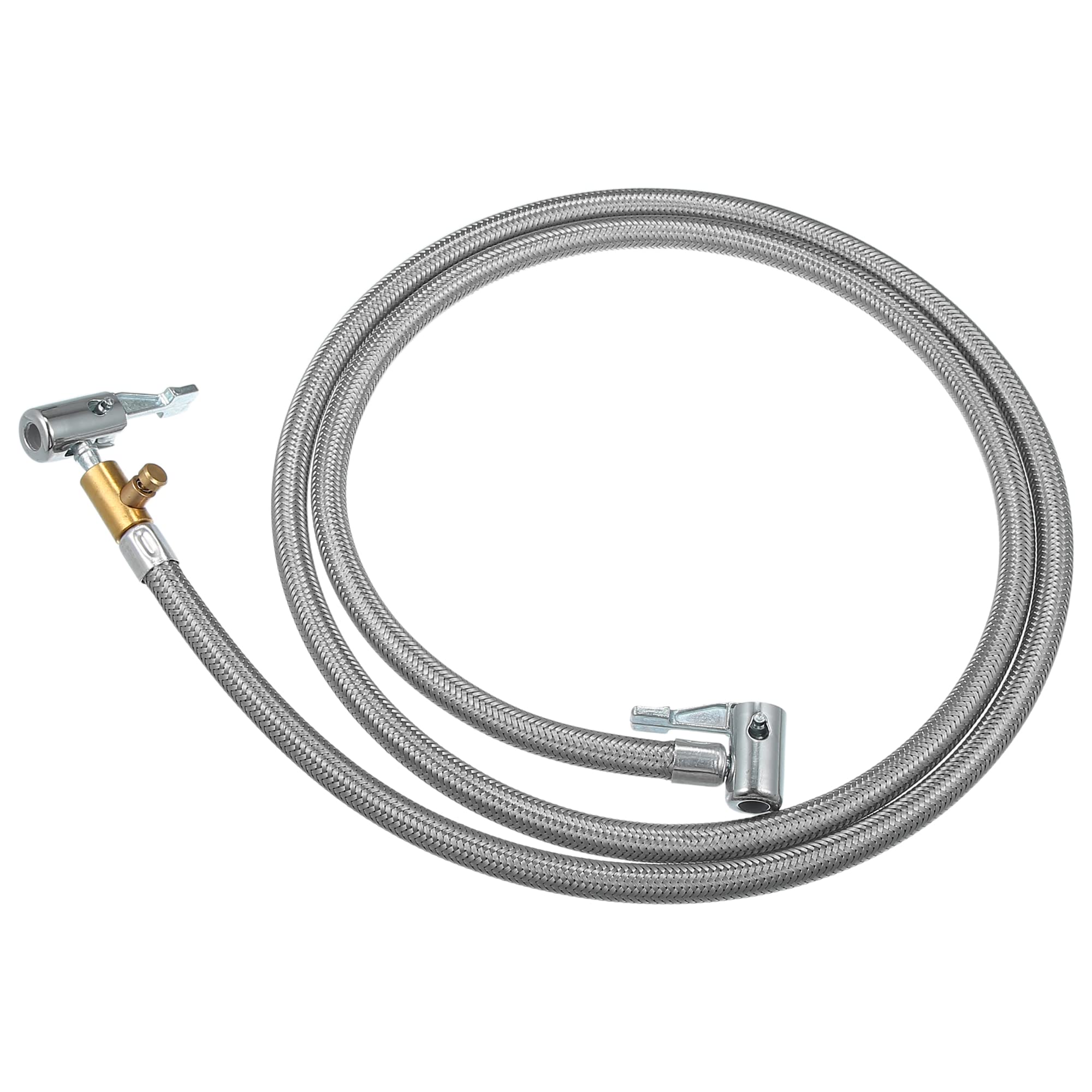 

X AUTOHAUX Удлинительный шланг для накачивания шин, Шланг для накачивания воздухом с разъемом, Зажимным патроном, Фиксатором, Воздуховыпускным отверстием, Трубка для насоса, Трубка для подключения к вентилю шины для автомобиля, грузовика, M