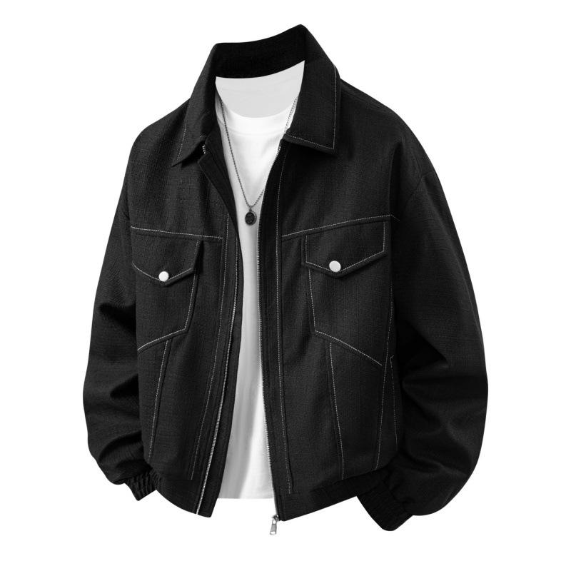Men's Plus Size Lapel Jacket: Trendy Korean Style, Light Luxury, M-7XL, Daily Commute Outerwear