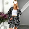 Women's Plus Size Summer Casual Print Two-Piece Set: Top and Shorts