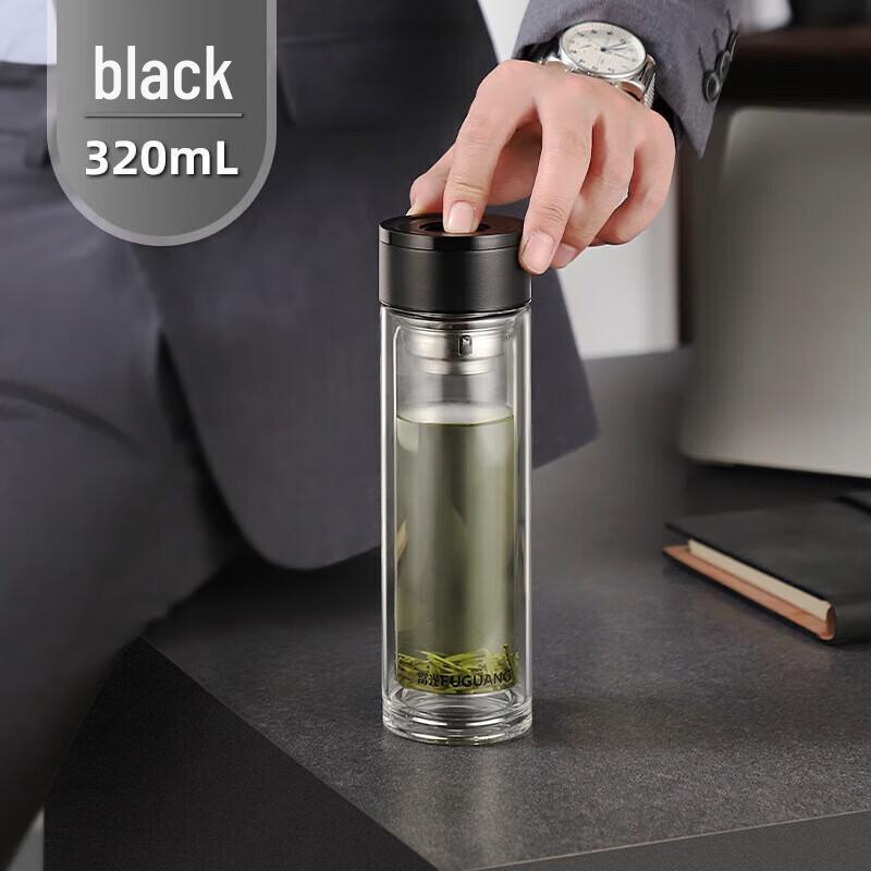 Fuguang Press-Button Double-Layer Glass Cup