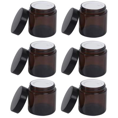 Chocople Cream Containers, Light-Resistant Glass Refill Bottles, Set of 6, Brown (100g)