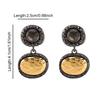 Bejewelled Earring For Women Bohemia Vintage Round Pendant Earrings Elegant Accessories Banquet Party Jewelry Gift