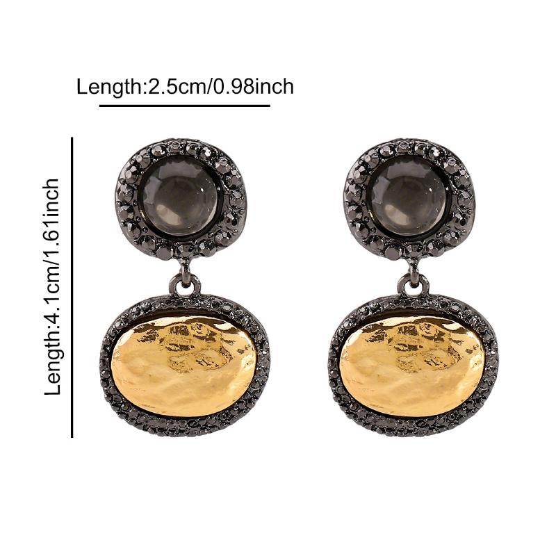 Bejewelled Earring For Women Bohemia Vintage Round Pendant Earrings Elegant Accessories Banquet Party Jewelry Gift
