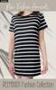 Short Sleeve Loose Fit Maxi Cute Long Sleeve Maxi Straight Everyday Black [emptio] Women's T-Shirt Dress, Top, T-Shirt, Oversized, Slimming, Striped,