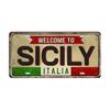 Mfoever Tin Italy License Plates for Wall Art Decoration Metal Tin Signs Vintage Tags Metal Automotive Signs For Cafe Bar Club Garage Pubs