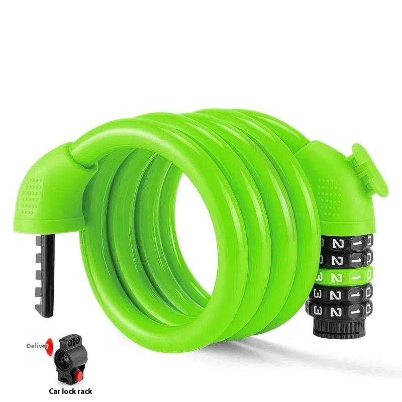 Combination Bicycle Cable Lock-5-Digit Winding Security Reset Cable Lock Bicycle Padlock Anti-Theft Accessories