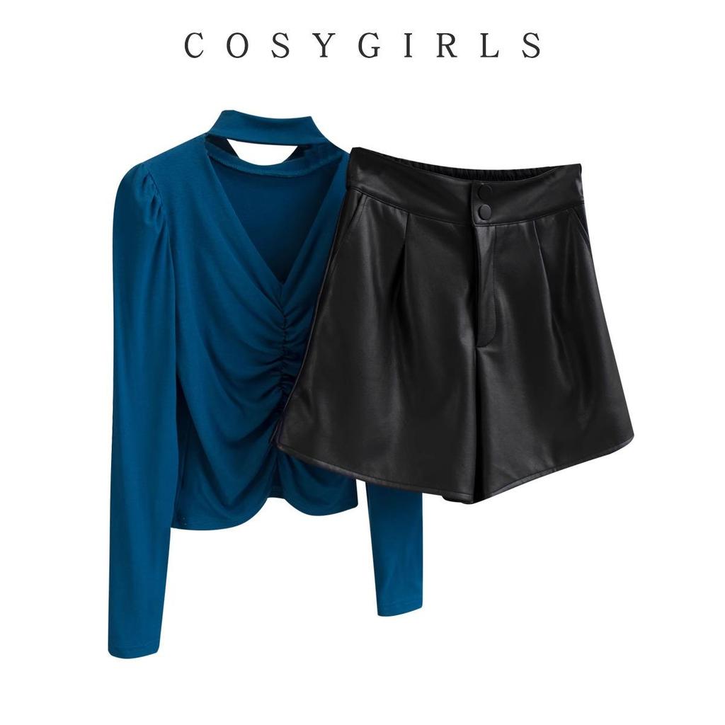 High-Waisted Slimming Leather Shorts - Autumn Casual, Versatile & Trendy