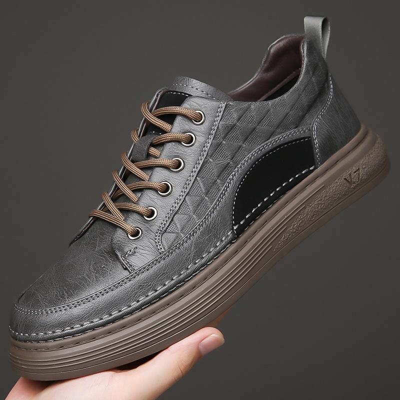 Herbst und Winter 2025 neue Herren handgefertigte Online-Freizeit-Lederschuhe Herren Koreanische Version trendige Jugend-Board-Schuhe weiße Schuhe 2031