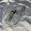 The Dark Cross Electroplated Lens Frame Clear Phone Case for iPhone 17 Air 16 15 14 13 12 11 Pro Max XS Max X TPU Soft Cover