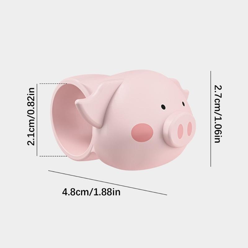 Set di 3 Maniglie Elastiche in Silicone Divertenti a Forma di Maialino per Porte e Finestre