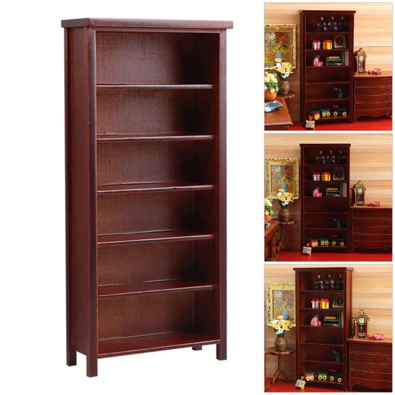 Bookcase Miniature Wooden Cabinet For Dollhouses Bedroom Living Room Decors DIY Craft Project Tiny House Furniture