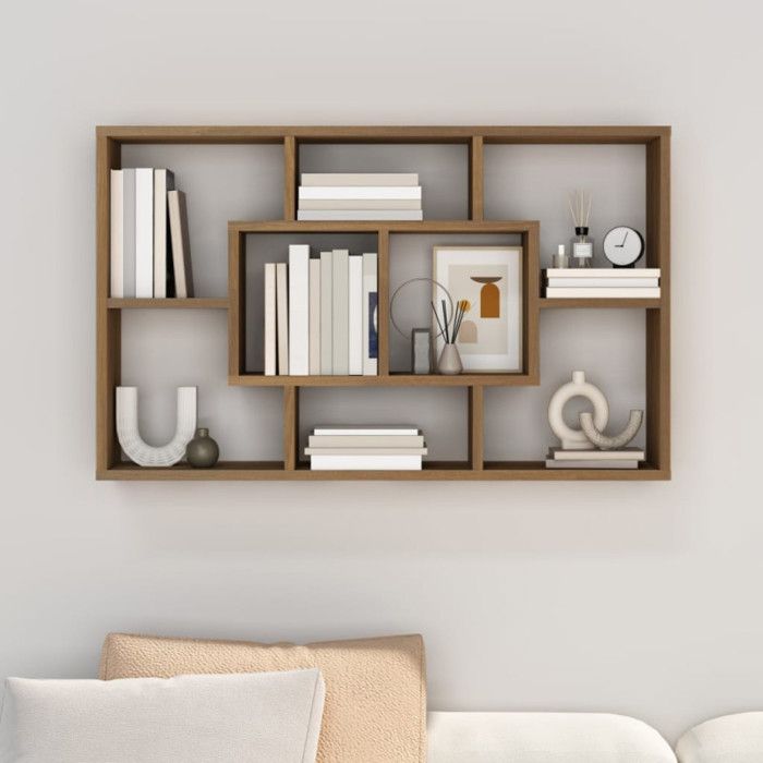 820462 vidaXL Étagère murale Chêne marron 85x16x52,5 cm Bois d'ingénierie