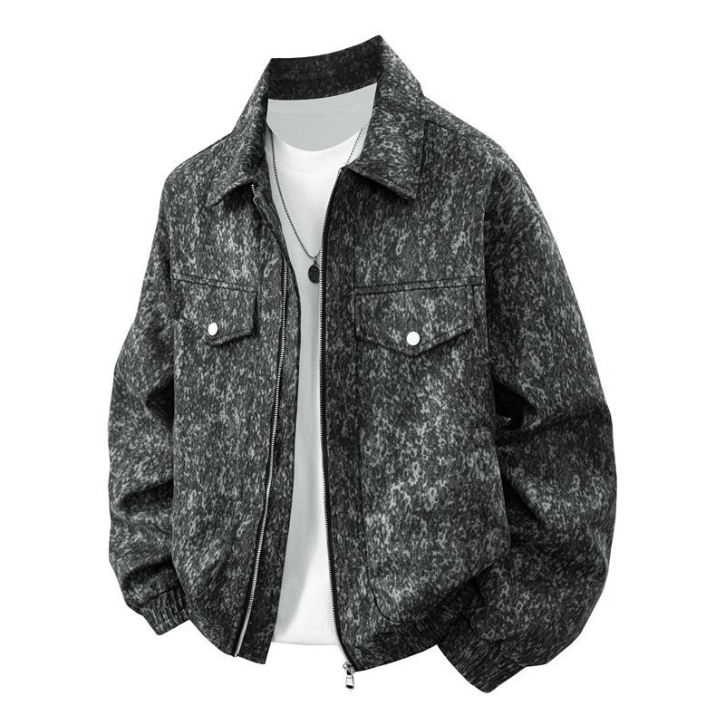 

New Large-size Jacket for Men In Spring and Autumn, Men s Deerskin Velvet Lapels, Plus Fat, Plus Bigger Fat M