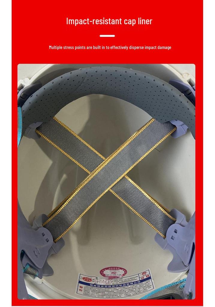 ABS Fiberglass Thickened Safety Helmet with Large Brim for Construction