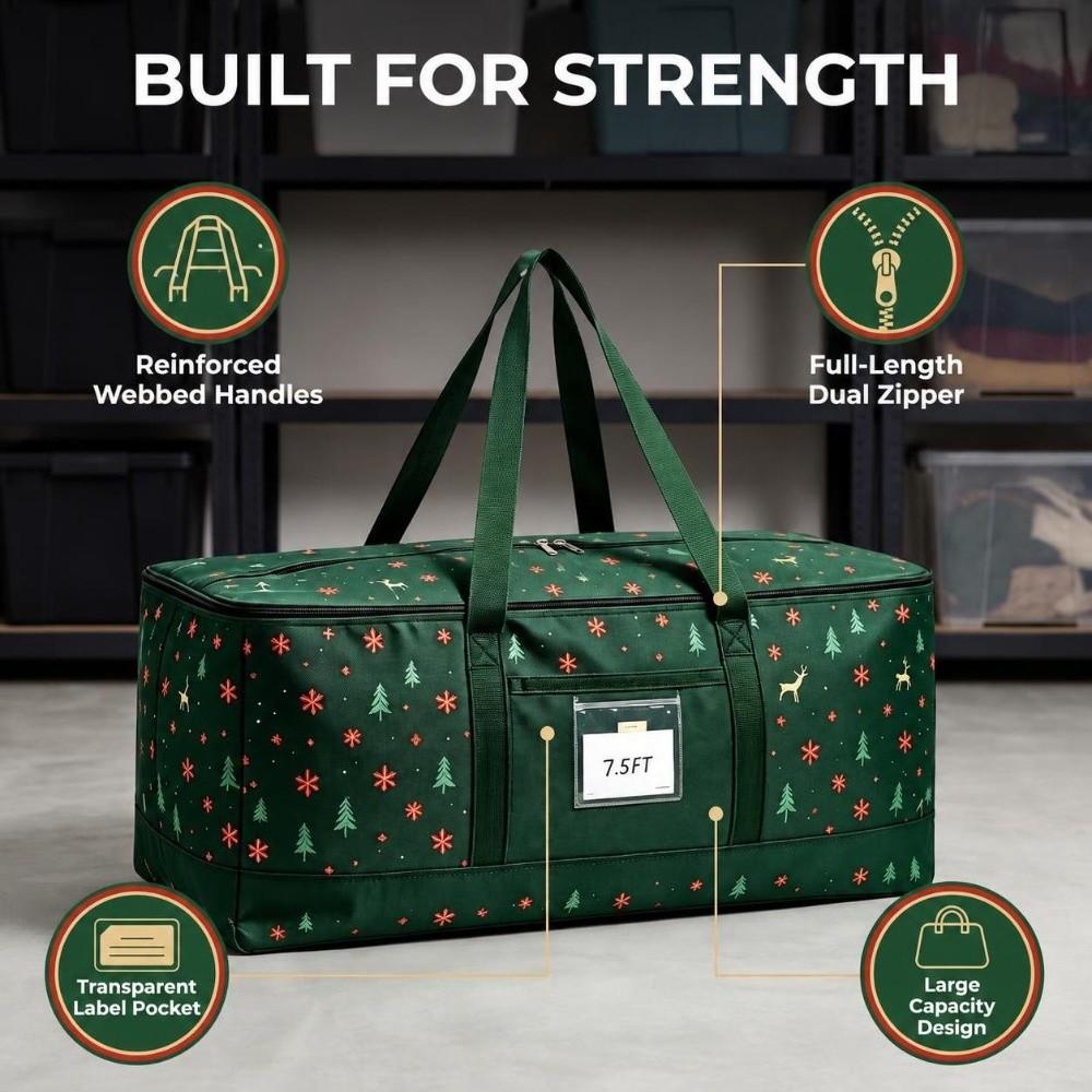 Oxford Cloth Christmas Organizer Bag Large Capacity Christmas Ornament Storage Bag Ornaments