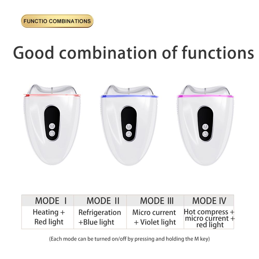 EMS Face Massager Electric Gua Sha Scraping with Vibration Heat Cold LED Light Therapy Skin Tightening Face Lift Device