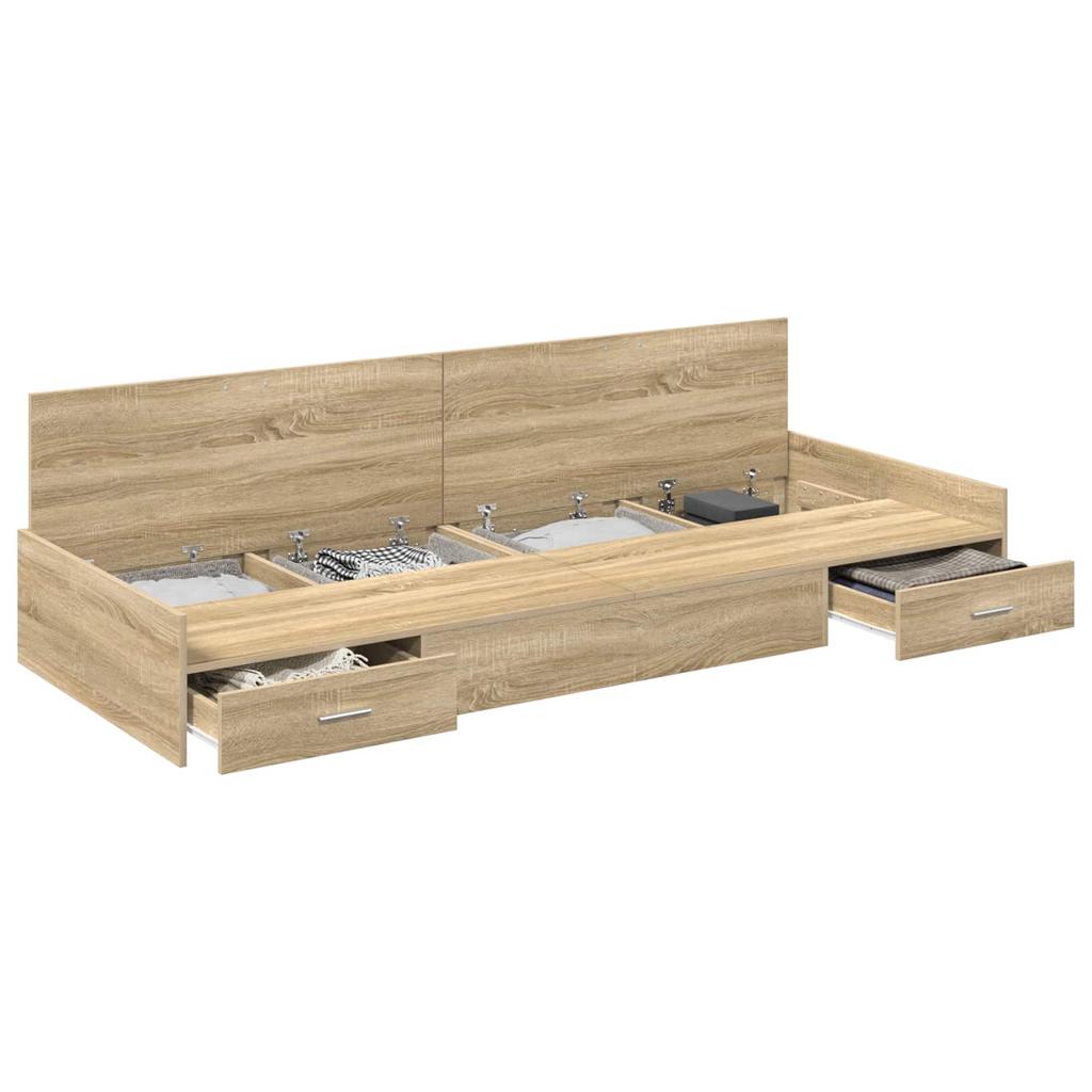 Bed Frame with Headboard Sonoma Oak 75 x 190 cm Wood Based Material