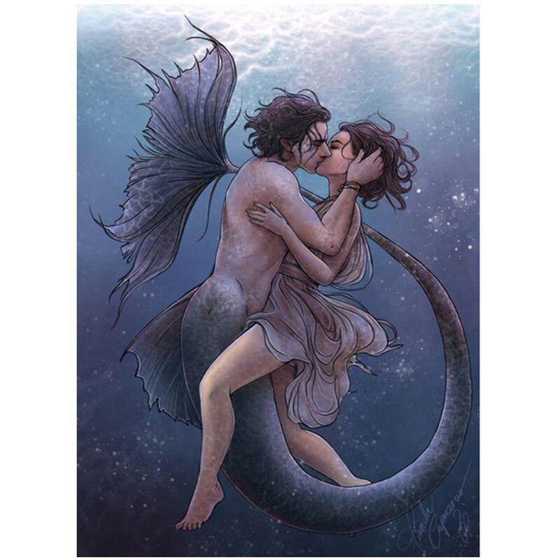 

Любители алмазной живописи в море с полной дрелью Алмазная вышивка крестом 20X30CM