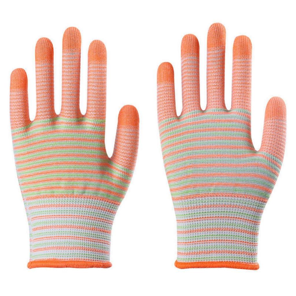 Breathable, Knitted, Protective Gloves, Striped, Anti Slip Gloves, Wear-resistant, Work Gloves, High Elasticity, Nylon Gloves