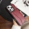 Apple 16 Solid Color Card Holder Stand Business Phone Case with Full Coverage and Side Card Slot