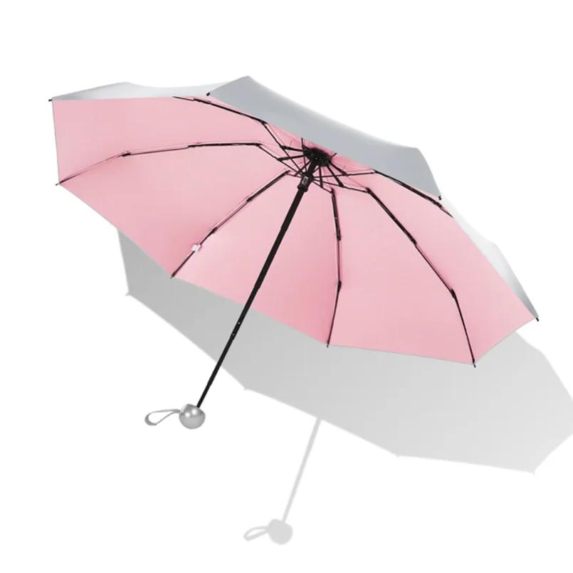 8 Rippen Taschen-Mini-Regenschirm Anti-UV Paraguas Sonnenschirm Regen Winddicht Leicht Klappbar Tragbare Regenschirme für Damen Herren Kinder