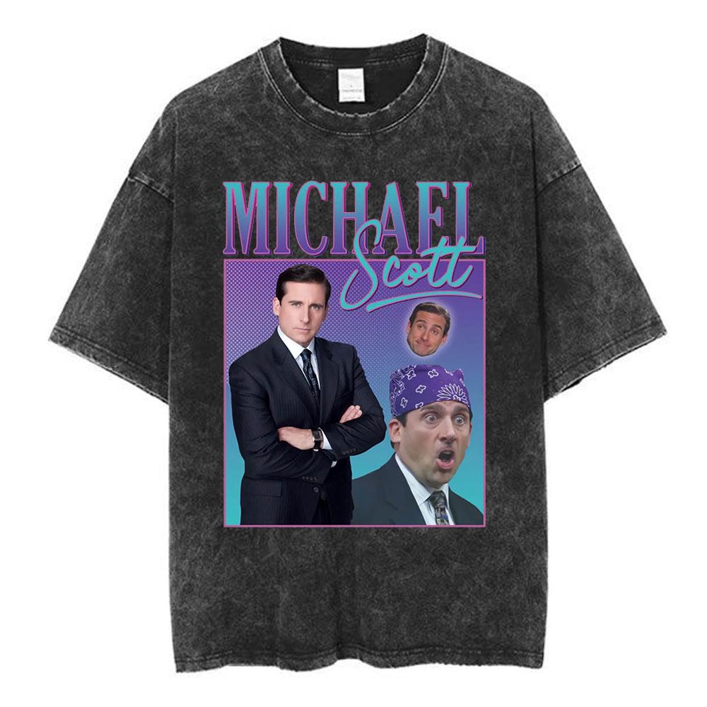 2026 Hot Sale TV Series The Office Dunder Mifflin Dwight Tv Show Scranton Washed T-shirts Men Women Cotton Casual Short Sleeves Tee Shirt Streetwear