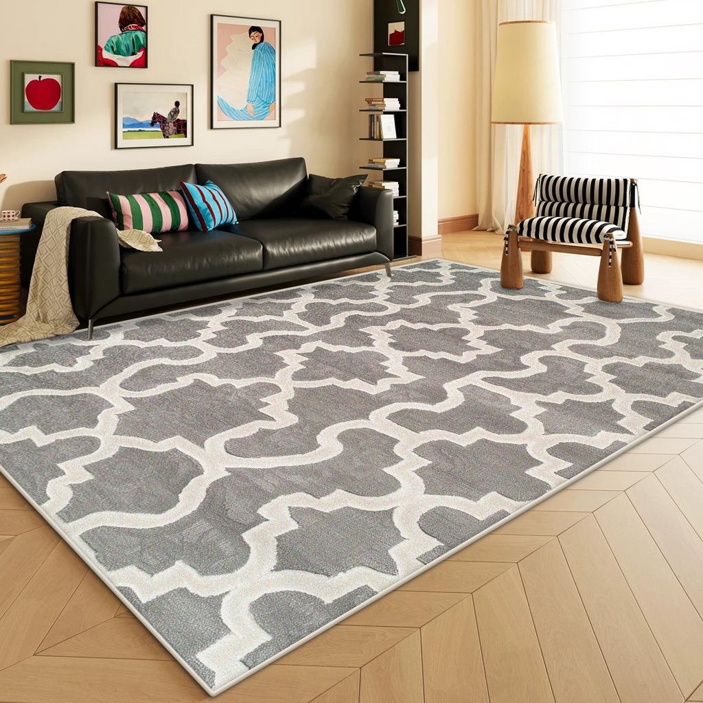 Nordic Geometric Carpet for Living Room Light Luxury Decoration Striped Abstract Rug Bedroom Kitchen Washable Non-slip Floor Mat