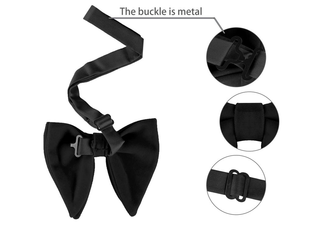 [Allegra K] Unisex Pre-tied Velvet Bow Tie Formal Party Adjustable