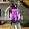 Crashing Witch Into Tree Halloween Decoration with LED Light Outdoor Lighted Flying Witch for Tree Yard Patio Porch Decoration