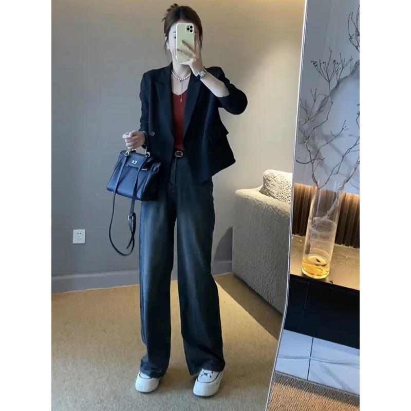 High-End Damen Petite Blazer Jacke - 2024 Herbst Modischer Trend mit gepolsterten Schultern