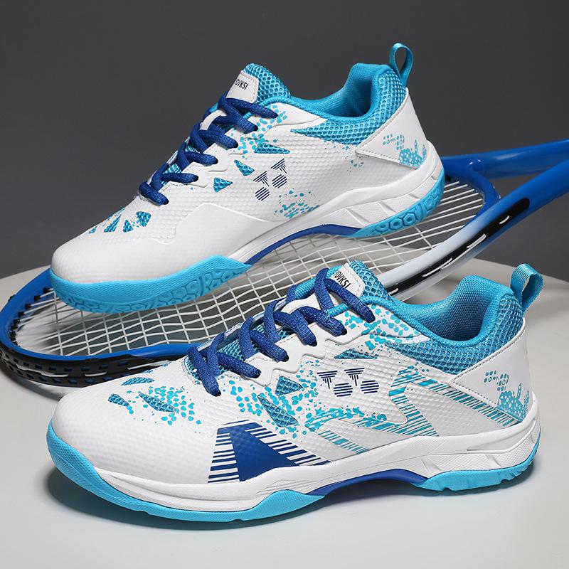 Large Size New Rubber Sole Sports Shoes Badminton Training Tennis Shoes Non-slip Breathable Multi-scene Shoes