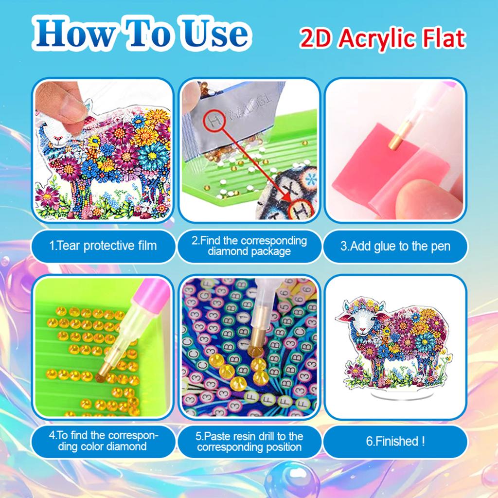 St Patricks Day DIY 2D Flat Acrylic Diamond Art Decorations Double-Sided Printed Single-Side Drill Crystal Art Craft Decoration