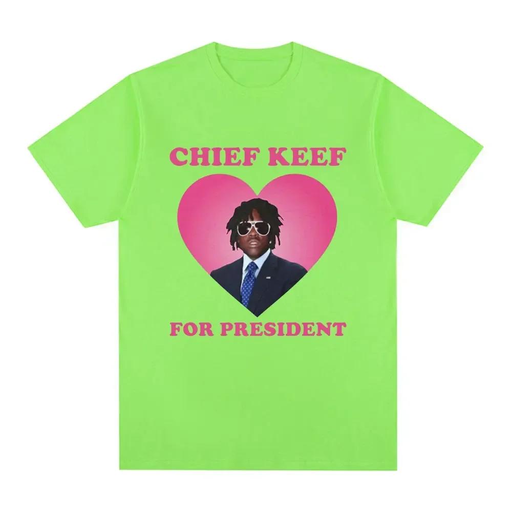 Rapper Chief Keef For President T Shirt Unisex Fashion Casual Short Sleeve Tshirt Aesthetic Vintage Oversized Tshirts Streetwear