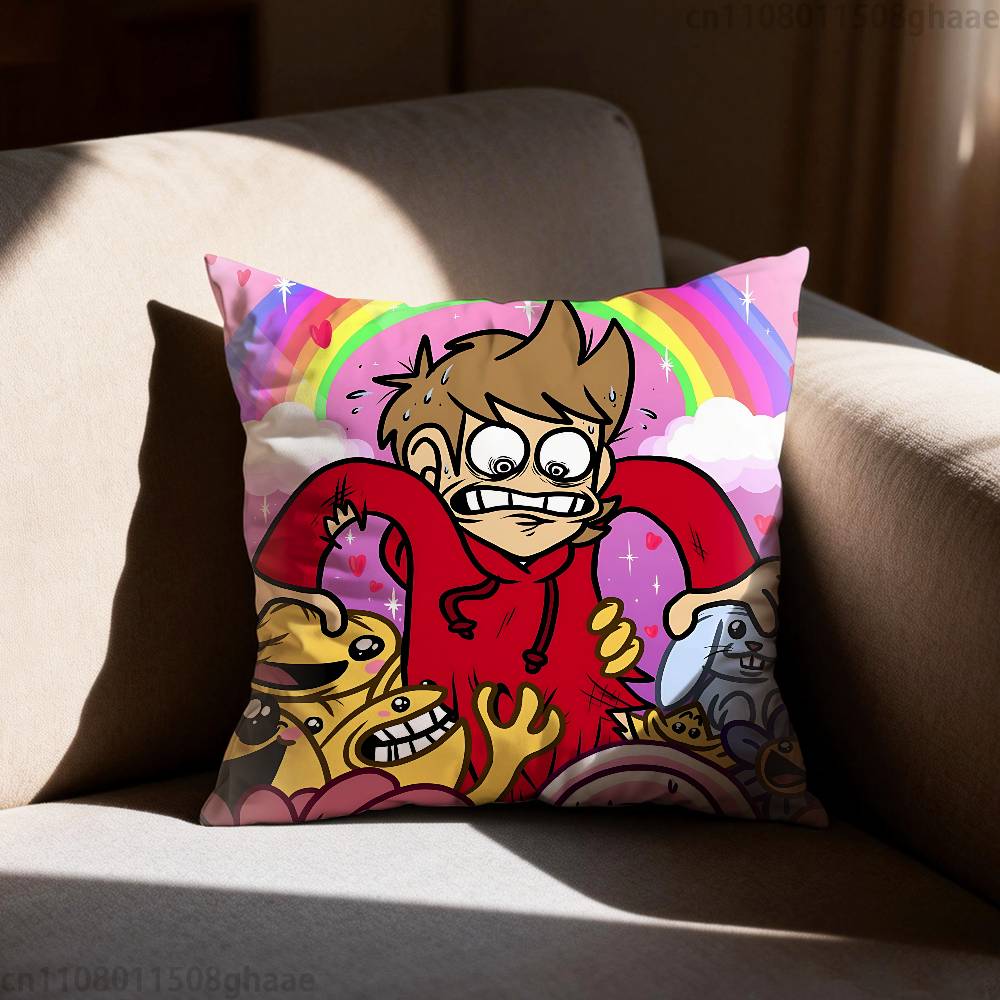 Anime Eddsworld Tord Pillow Case Sofa Living Room Bedroom Headboard Backrest Cushion Square Cushion Nap Time