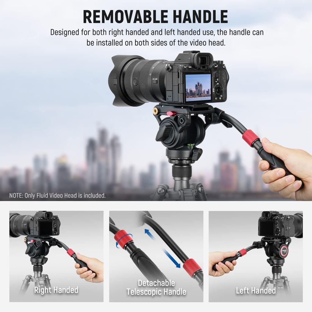 Neewer GM001 Video Tripod Head with Fluid Quick Release Telescoping and Scale Base Maximum Load Capacity of Compatible with DSLR Camcorders Head,