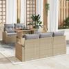 vidaXL 6-Piece Garden Sofa Set with Beige Cushions Poly Rattan 3358261