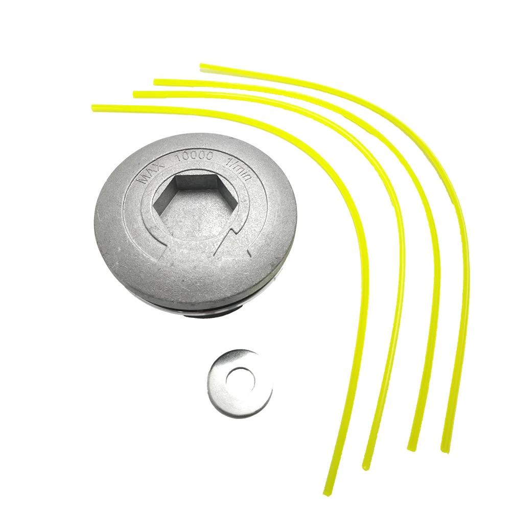 Universal Aluminum Trimmer Head With Four String Set Garden Grass Brush Cutter Accessories Durable Strimmer Head For Lawn Mower