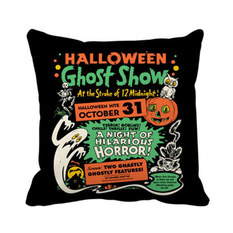 Halloween Theme Wizard Print Pattern Cushion Cover Home Living Room Sofa Decoration Square Polyester Pillow Pillow Cover
